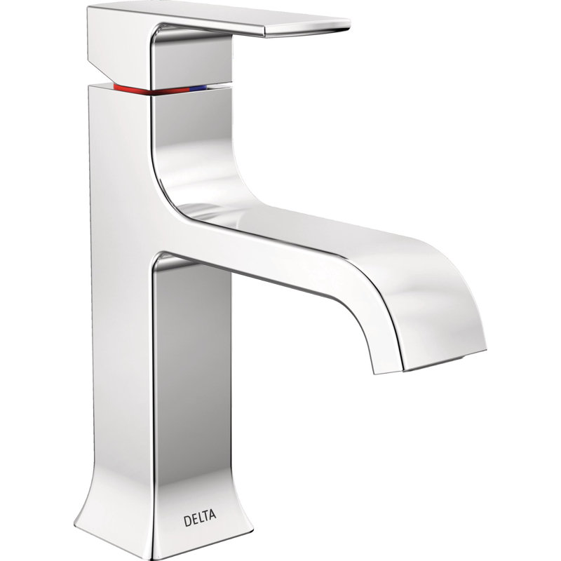 Robinet pour salle de bain à poignée simple avec drain Delta Velum, Chrome