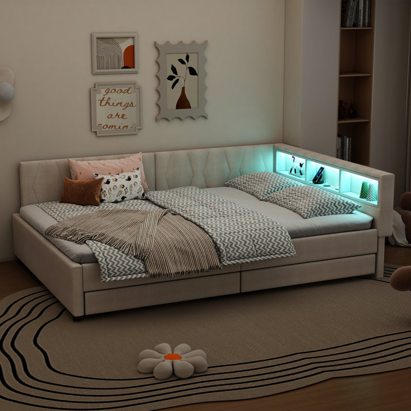 Storage Bed, Beige