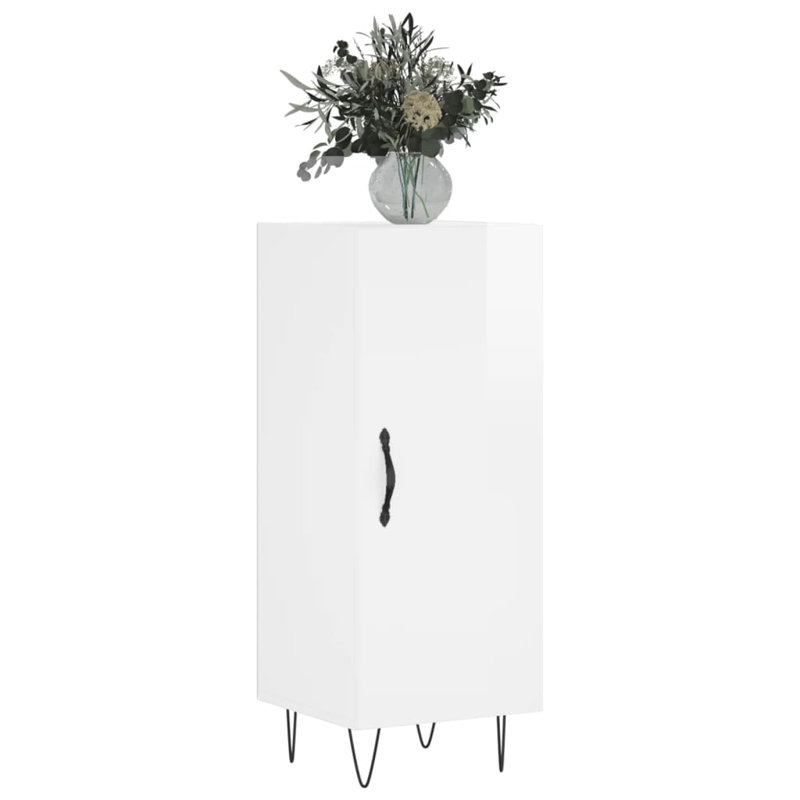 Hysham Metal 1 - Door Rectangle Accent Cabinet, High Gloss White