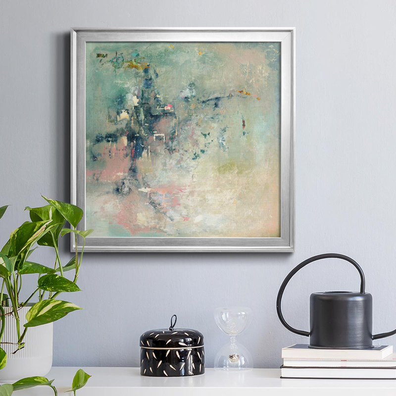 Transitions - Peinture sur toile encadrée, Argent, H 22,5 po x l 22,5 po x P 1,5 po