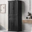 Armoire de rangement pour salle de bain avec portes et tiroir, plusieurs espaces de rangement, tablette réglable, rangement pour salle de bain-1849185363