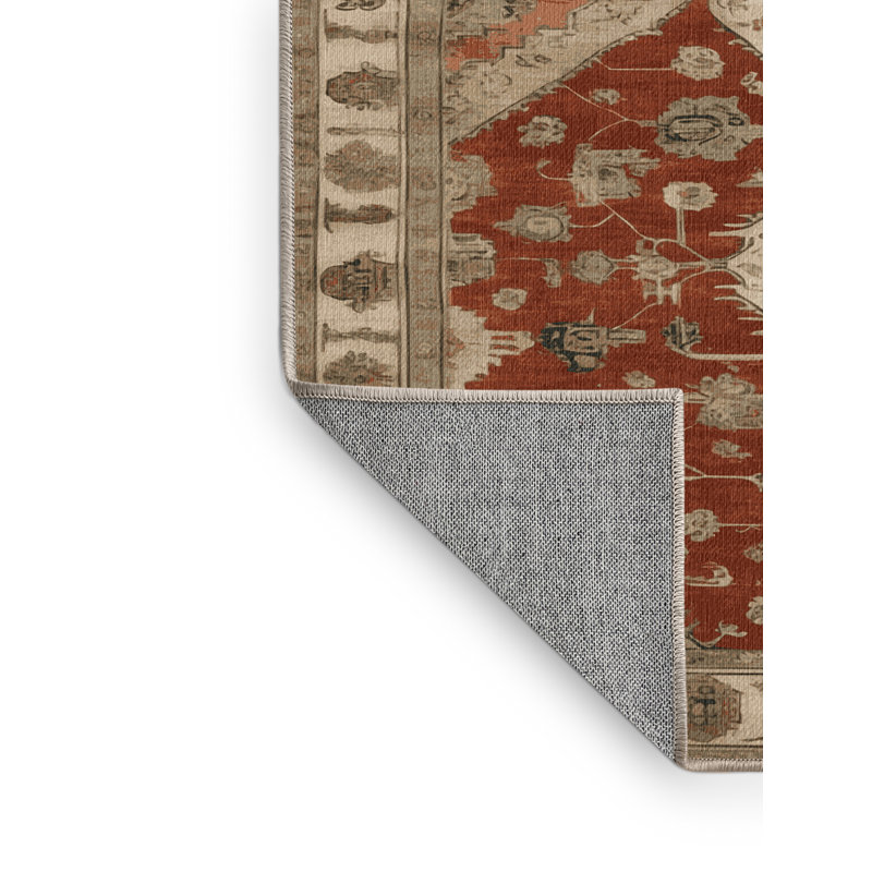 Tapis beige surteint lavable à la machine, Tapis de couloir 2 pi x 4 pi