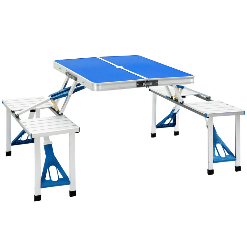 Outsunny Folding Picnic Table With Umbrella Hole