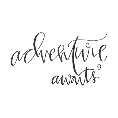 Adventure Awaits Script - Wrapped Canvas Art Prints