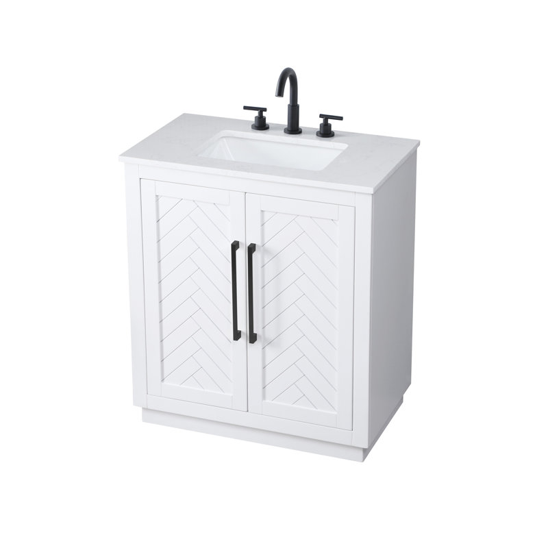 Meuble-lavabo simple 30 po, Blanc