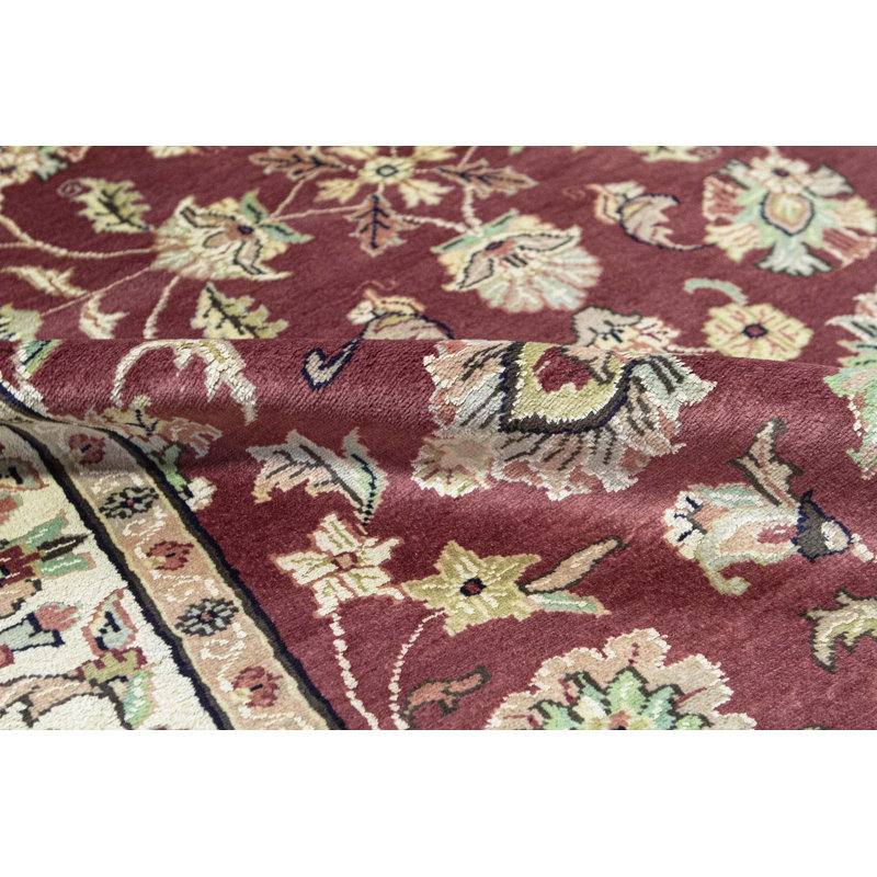 Hand-Knotted High-Quality Rust and Ivory Area Rug