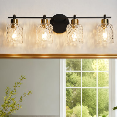 4-Light Hammered Glass Vanity Light