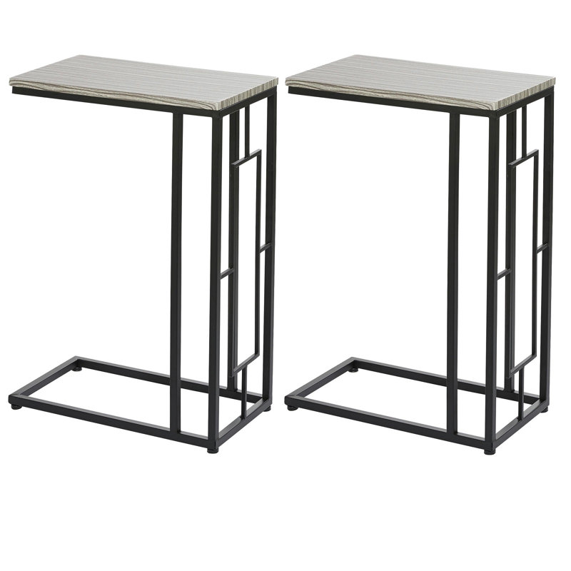 C-Shaped Computer Tray Table 2 Piece Set, Gray