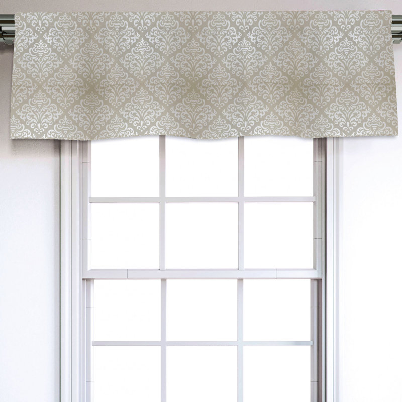 Sateen Damask Ruffled Window Valance