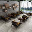 Banc rembourré en similicuir de style industriel-101079401