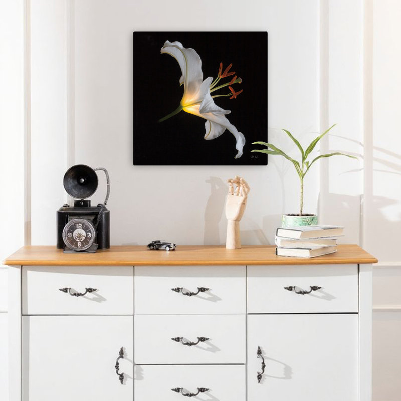 Art floral contemporain Lily, H 18 po x l 18 po