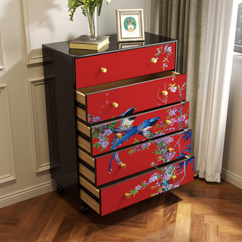 Commode d'appoint de rangement moderne à cinq tiroirs