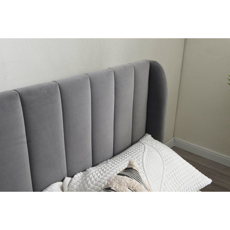 Iva Upholstered Bed, Grey, Double (4'6)