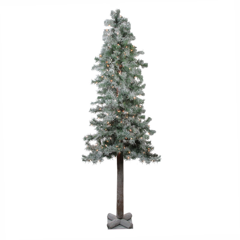 Arbre de Noël artificiel alpin enneigé 6 pi avec lumières claires