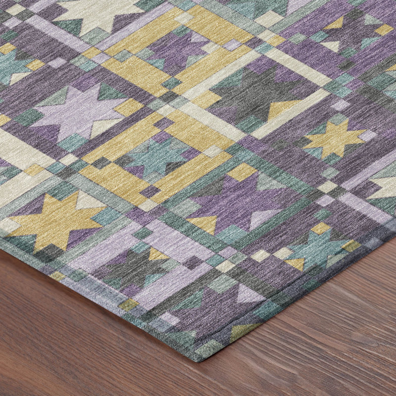 Tapis intérieur / extérieur lavable à la machine Chantille ACN2553, Rond 8 pi, Mauve