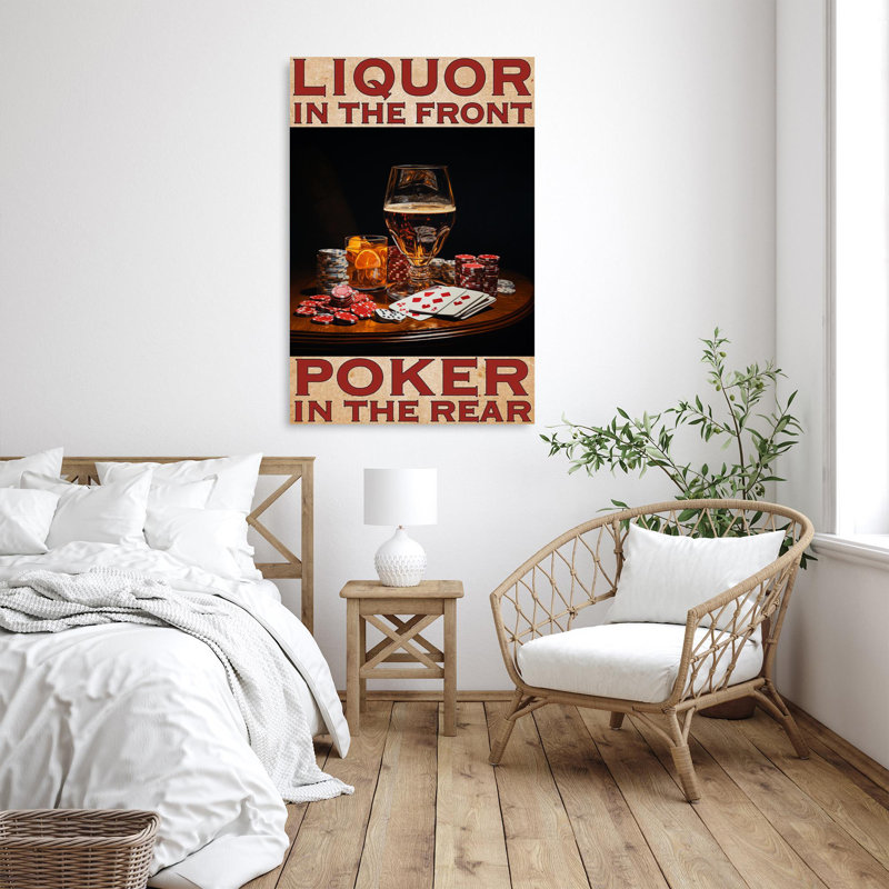 Liquor In The Front Poker In The Back 1 - 1 pièce, impression sur toile tendue, H 36 po x l 24 po x P 1,25 po