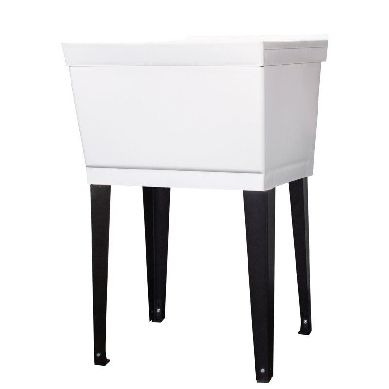 22.88'' L x 23.5'' W Freestanding Laundry Sink, White/Gray