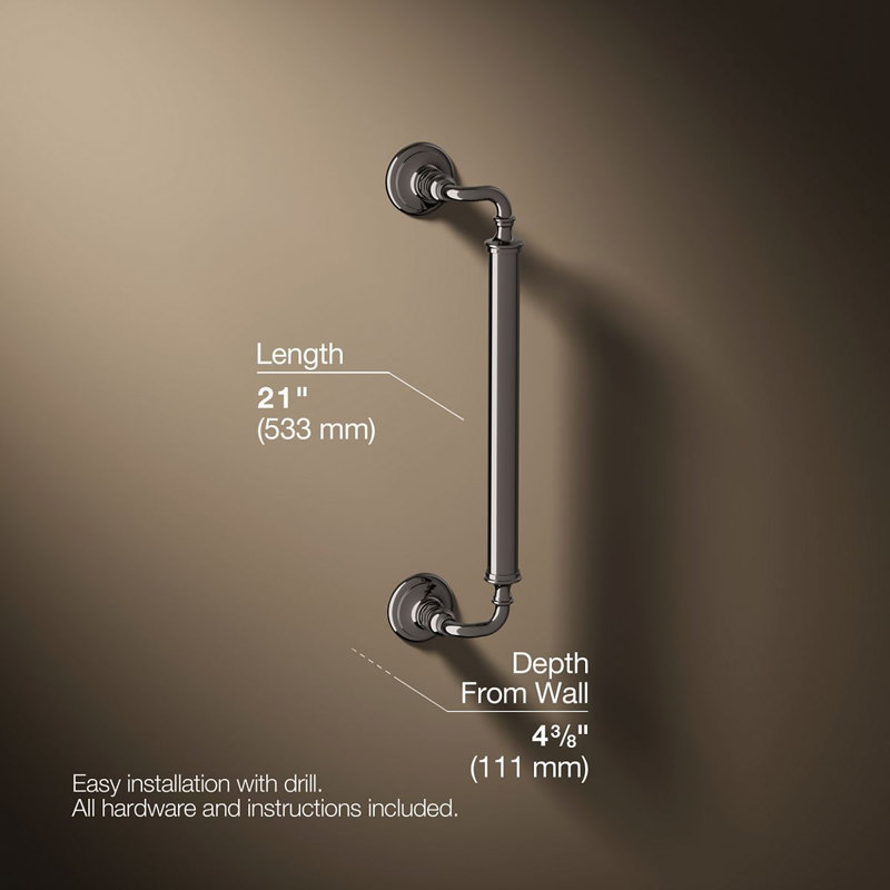 Kohler Artifacts Grab Bar, 18"W, Vibrant Titanium