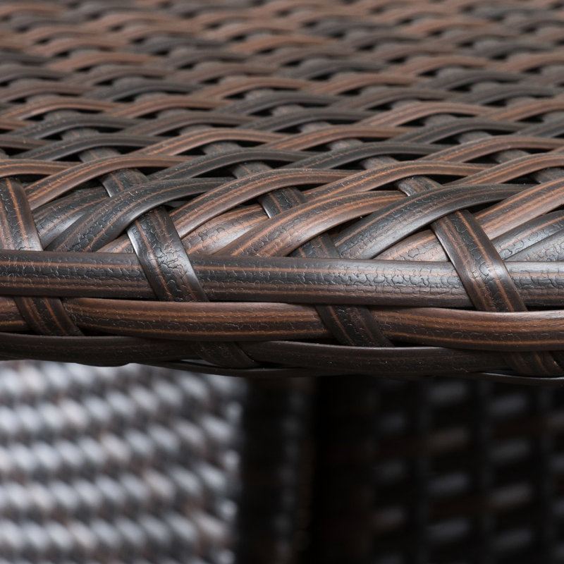 Rd Outdoor Table , 48" Square, 28.25" High, Brown, Pe & Iron, Water , Stylish Patio Diameter, Height, Brown , Iron Frame, Dining