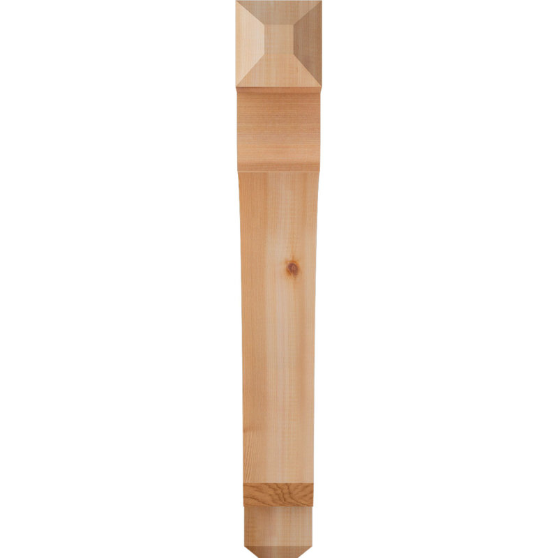 H Support en bois / corbeau, Western Red Cedar (Smooth), H 30 po x l 3,5 po x P 26 po