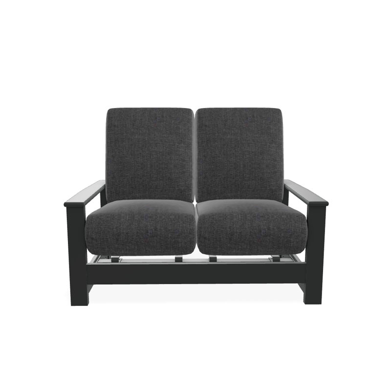 Leeward 56.5'' Wide Loveseat with Cushions, Graphite, Cast Slate Sunbrella® Plainweave