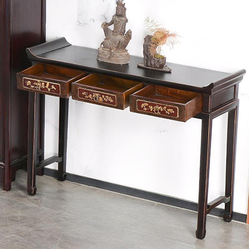 Retro Classical Console Table, 34.65" H x 49.61" W x 14.57" D