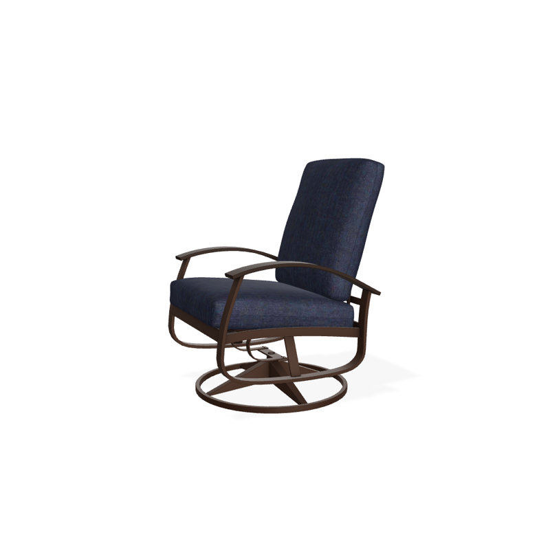 Belle Isle Outdoor Swivel Lounge Chair, Spectrum Indigo Sunbrella®, Kona P10, Textured Kona