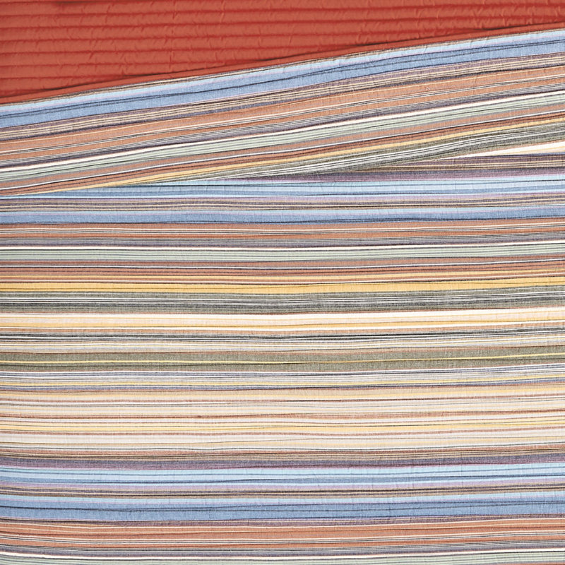 Twin Blue Cotton Plant-Themed Quilt Set