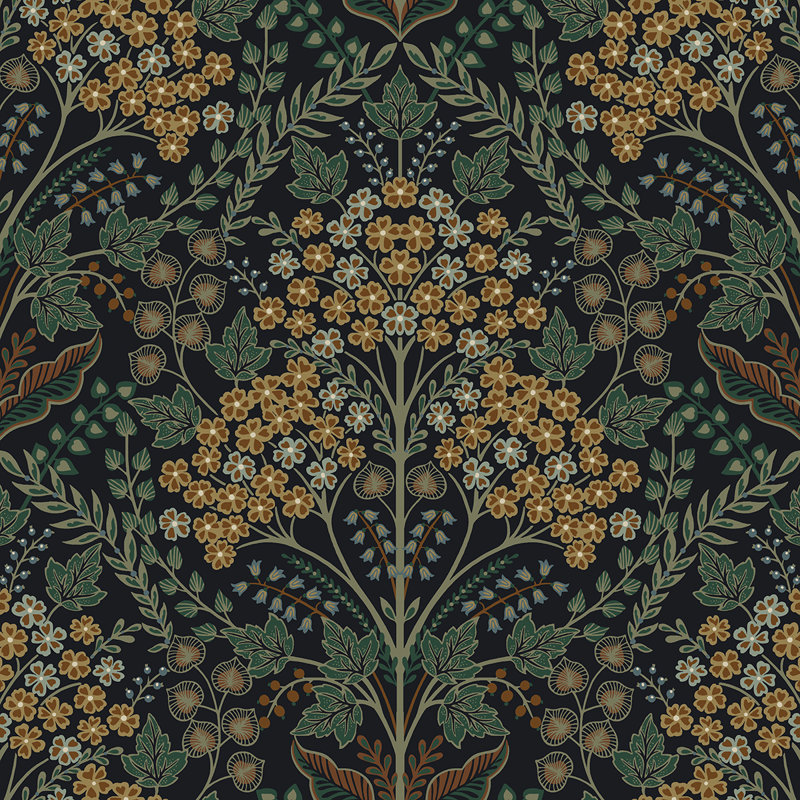 Rouleau de fleurs Auretta, Brun / doré / vert