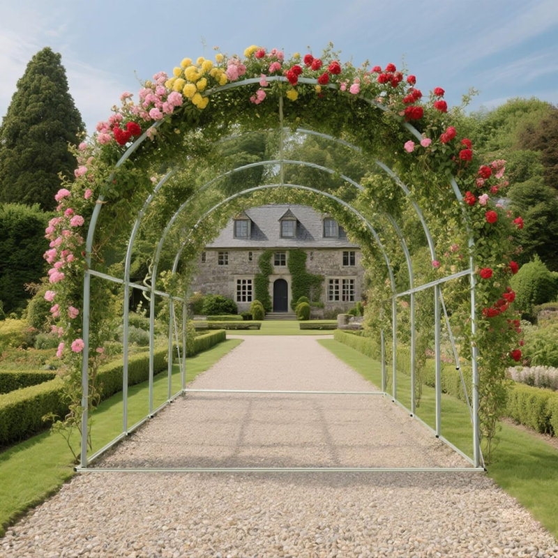 13x6.5x6.5ft Upgraded Galvanized Steel Frame for Greenhouses Large Walk-in Green House Heavy Duty Tunnel Green Houses，Garden Arch Multi-Size Climbing Plants Arch Arbor