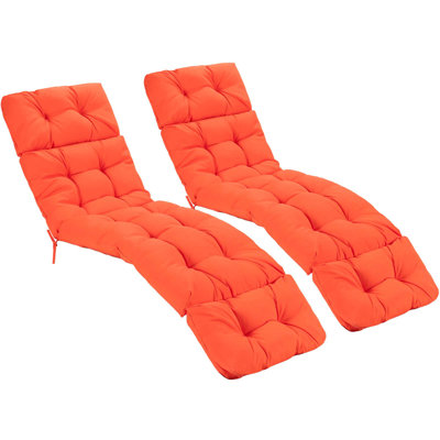 2 Pcs 73" Lounge Chaise Cushion Padded Recliner Cushion Indoor Outdoor
