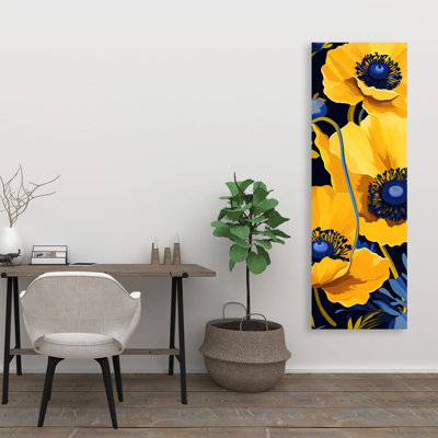 Jaune et bleu - Toile jaune illustrative pour la décoration intérieure