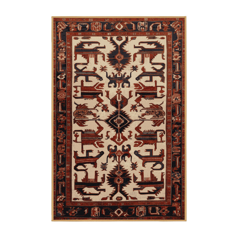 Machine Washable Persian Brown Area Rug, Rectangle 2' x 3'