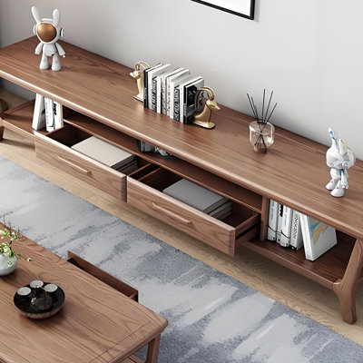 Solid Wood TV Stand with Ample Storage