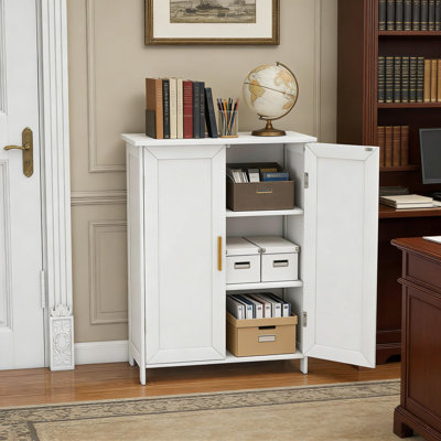 Bathroom Storage Floor Cabinet, Freestanding Organizer With Adjustable Shelves