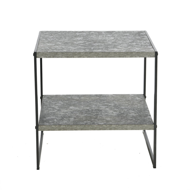 Table de bout carrée avec tablette de rangement Gateshead Jamestown, Gris