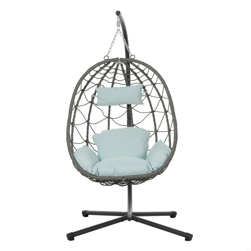 Fauteuil à œufs avec support Balancelle d'extérieur pour l'extérieur, Bleu