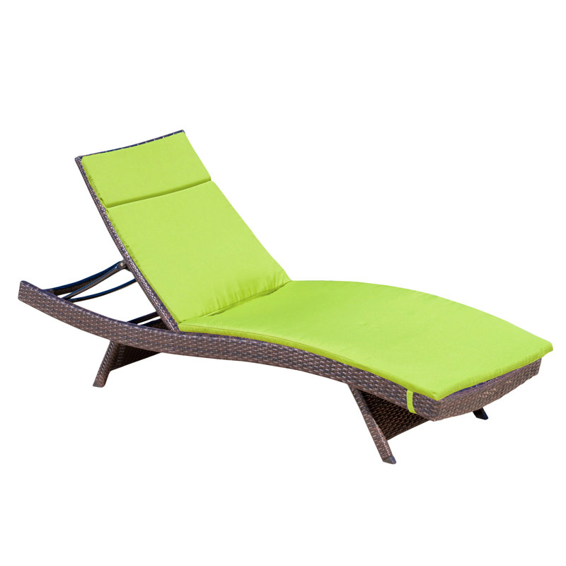 Outdoor Chaise Lounge Set , Cushion Included, Green , Brown, 2