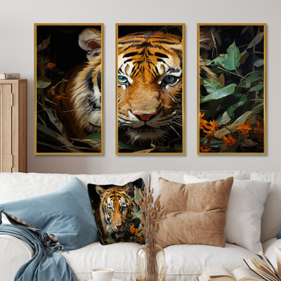 Feline Focus Tigers In Jungle 1 - Jungle Wall Art