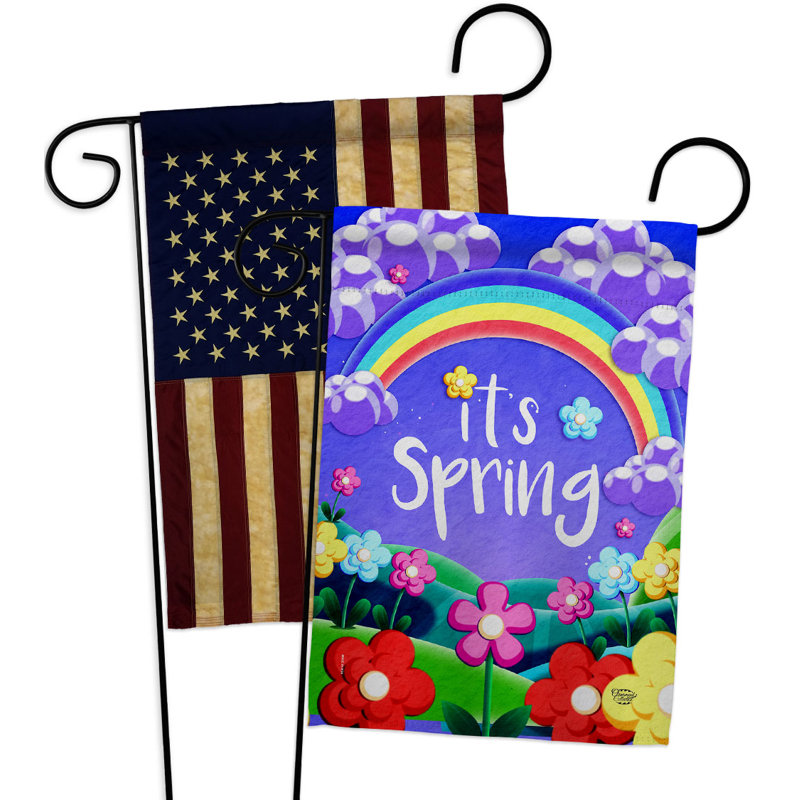 Drapeau de jardin coloré en polyester à 2 côtés 1 pi 5 po x 1 pi 1 pi