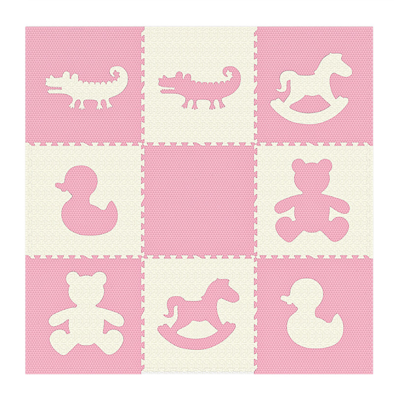 Jeu en mousse d’exercice de puzzle, Beige / Rose