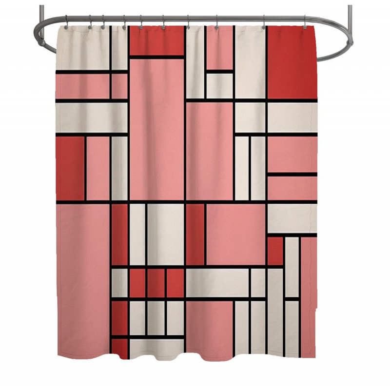Mondrian Shower Curtain -  modern Bathroom Decor, 93"H x 70"W