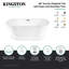 Baignoire piédestal ovale en acrylique à double face avec drain Kingston Eden-115313120