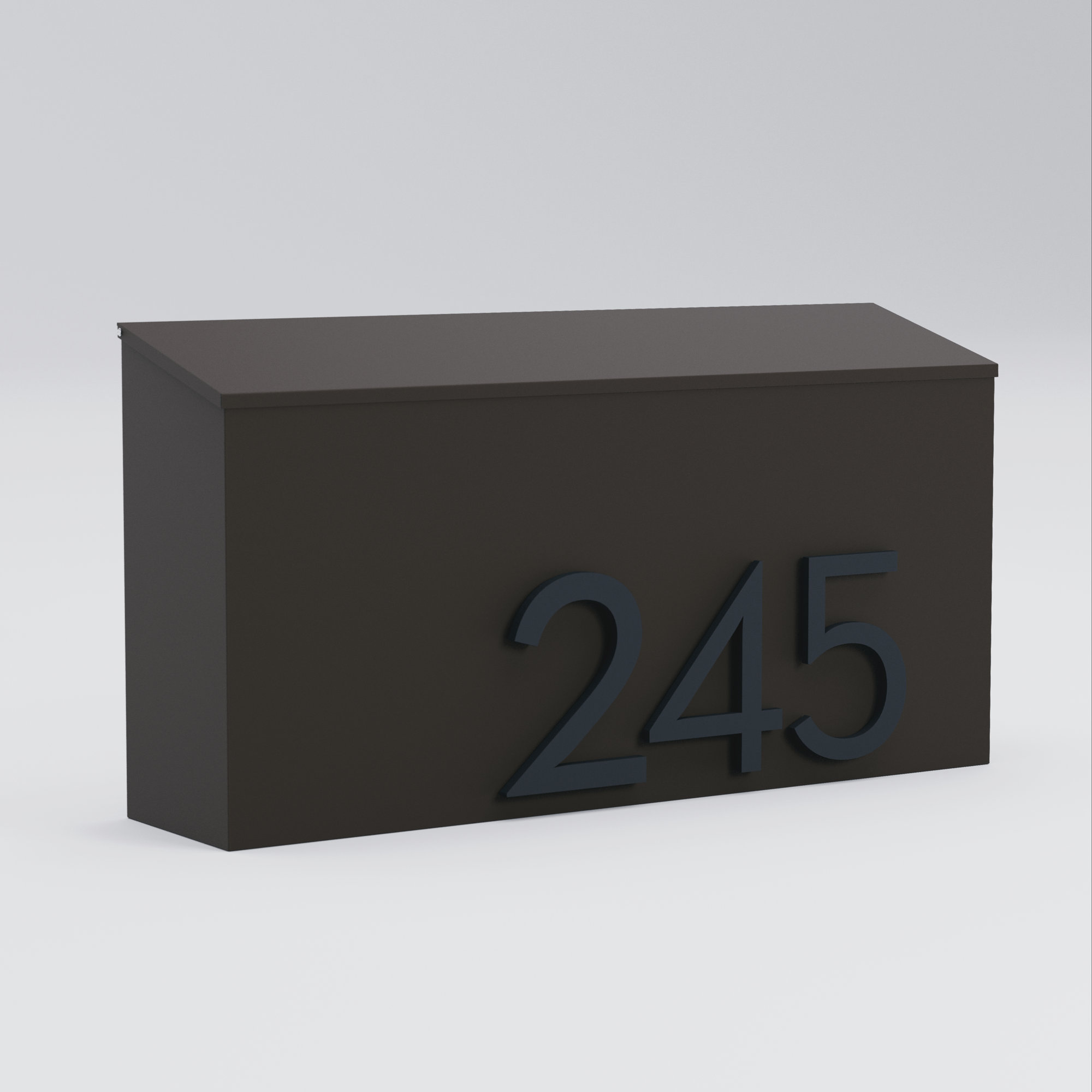 The OG Wall Mounted Steel Mailbox, Black, Yes, Brown