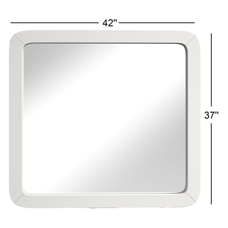Miroir biseauté pour commode Wrightia, Craie blanche