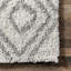 Tapis de couloir à poil long à motif de treillis pour le salon, la chambre à coucher, la salle à manger, la chambre de bébé, le vestibule Kosinski, blanc/ gris-16556777
