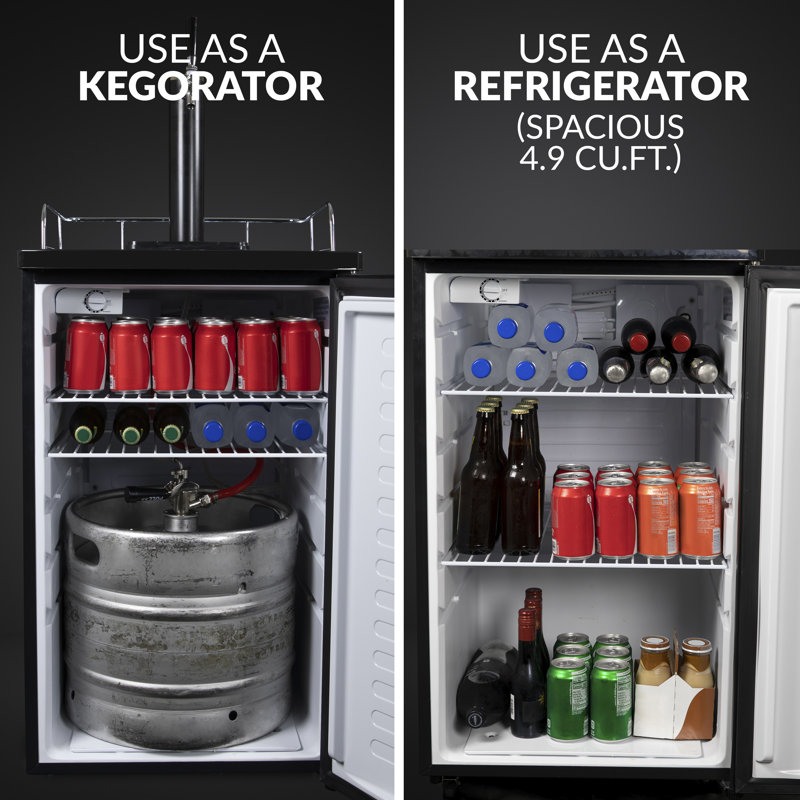 HomeCraft 4.9 Cu. Ft. Black Stainless Steel Kegorator Draft Dispenser