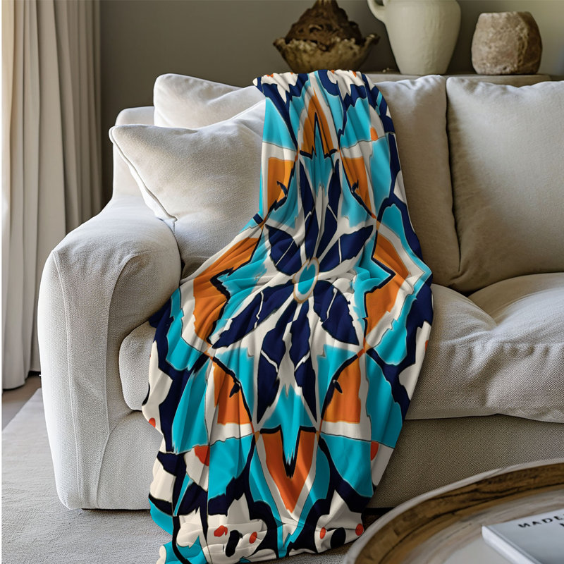 Moroccan Splendor - couverture de qualité supérieure 1 pièce, Grand lit