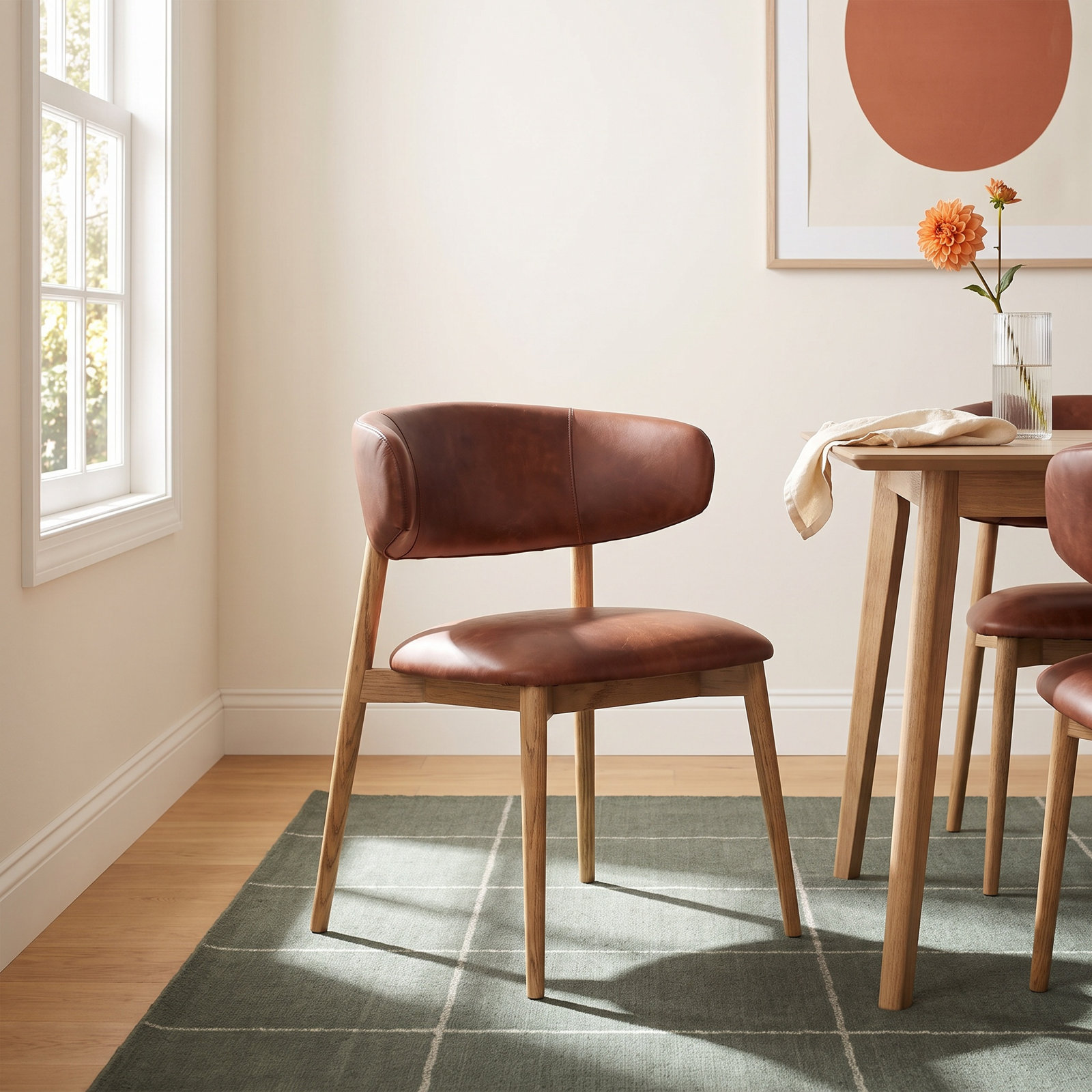 Olimpio Genuine Leather Dining Chair