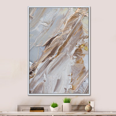 Abstrait beige brossé brun - reproduction de cadre photo sur toile